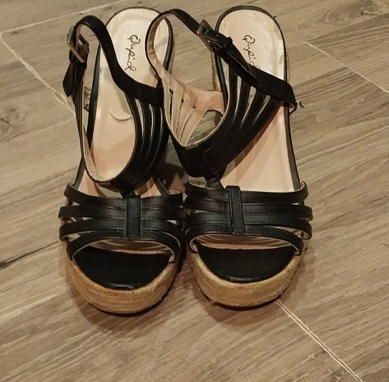 Black With Beige Wedges. Size 8 - Image 1