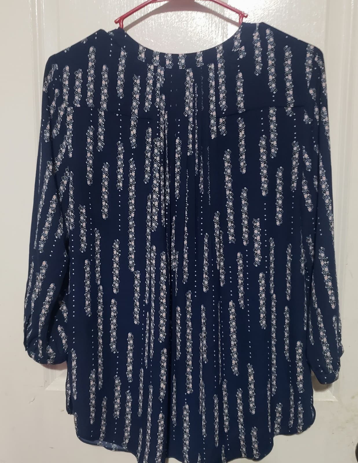 NYDJ Bouse In Navy Blue Print - Thumbnail 3