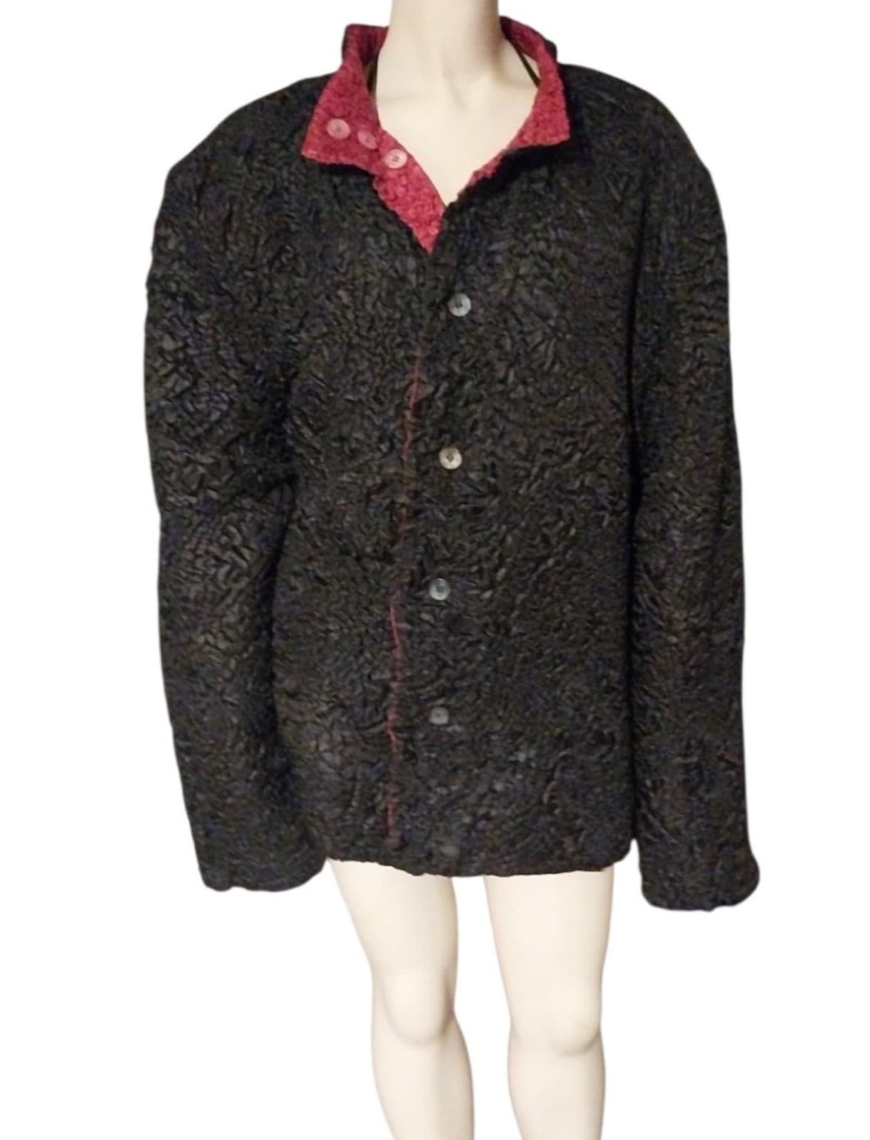 Carole Little. Reversal black & red jacket. Size 2X - Thumbnail 2