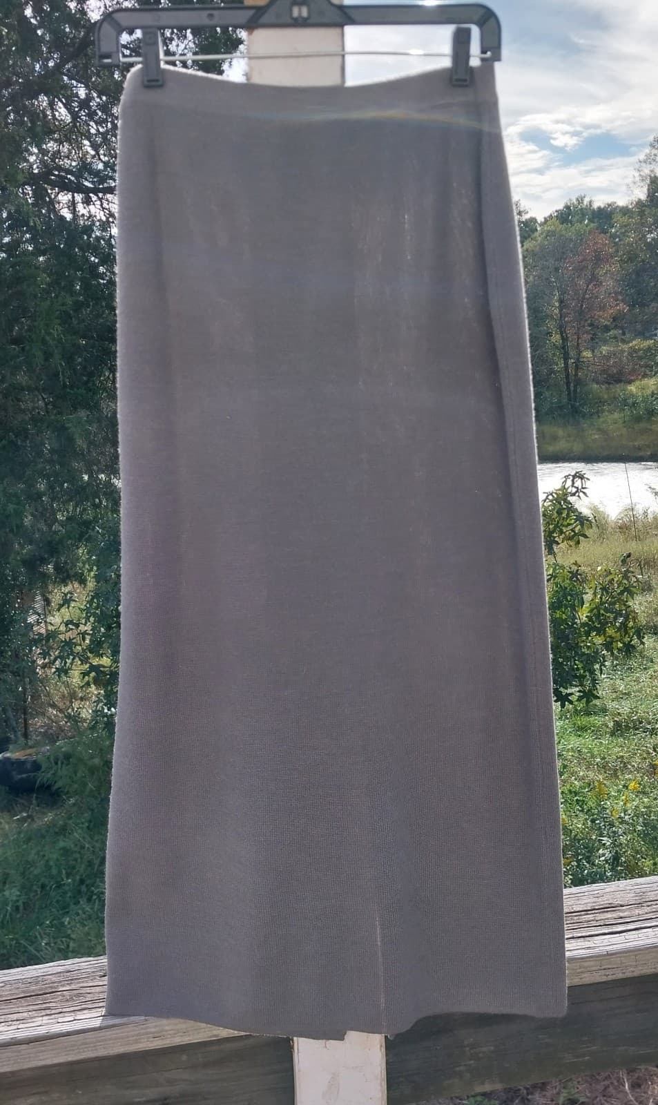 Grace KnitWear Long Grey Skirt - Image 1