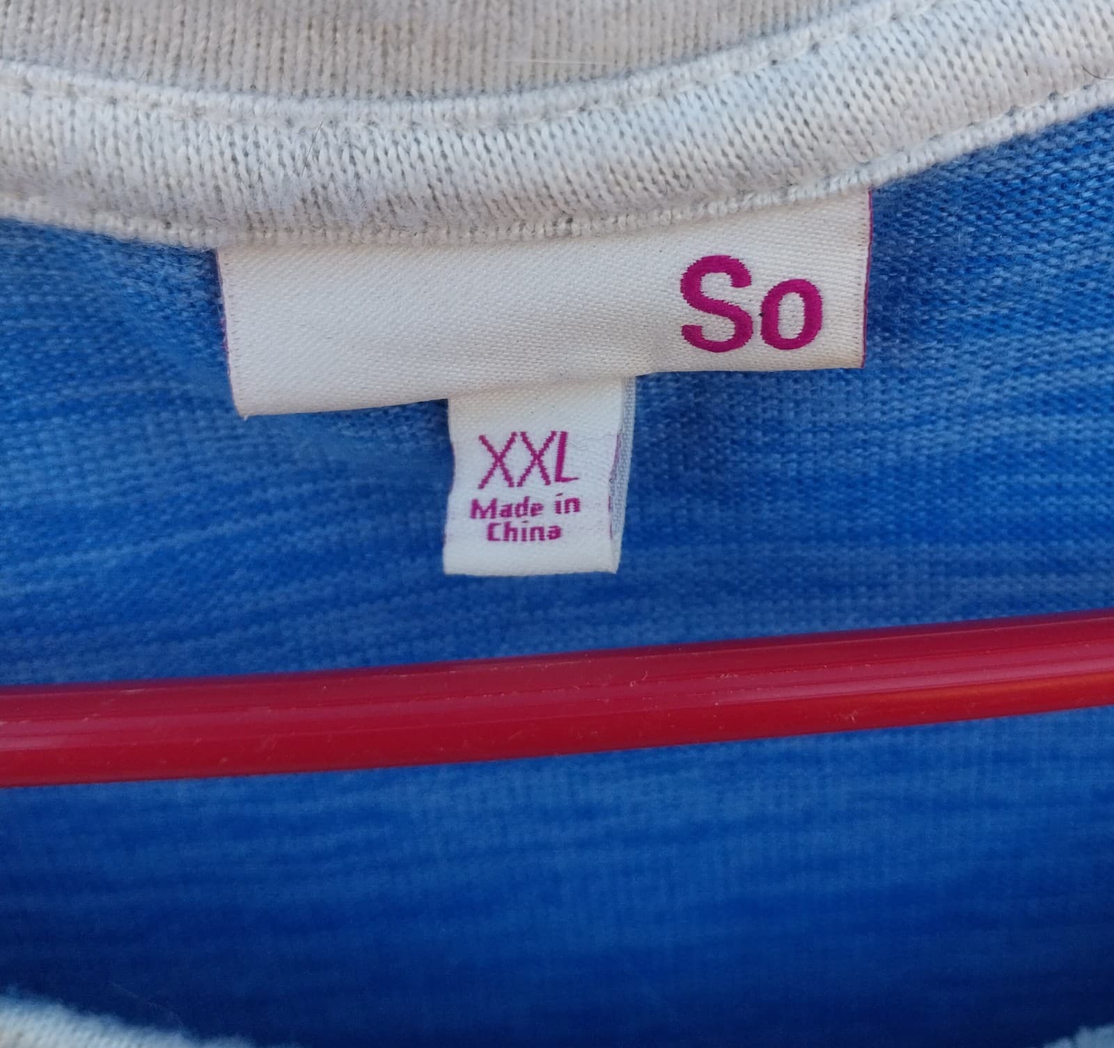 So Long Sleeve Blue & White Shirt. XXL - Thumbnail 2