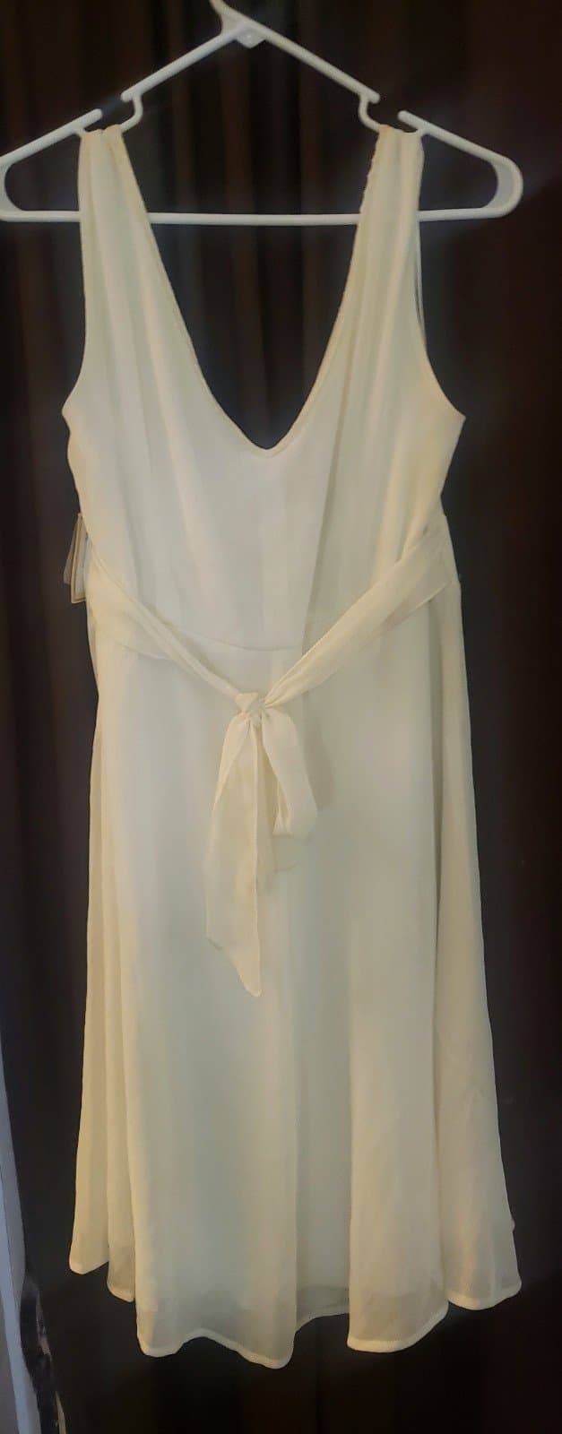 Jonathan Martin Studio midi Dress Women's size 16 egg shell white - Thumbnail 6