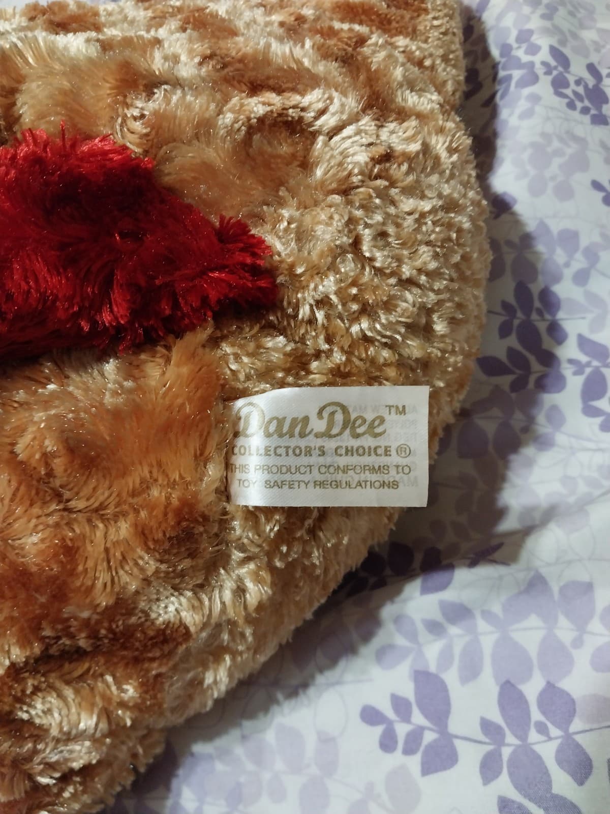 Dan Dee Laying Dog Puppy Plush Stuffed Animal Toy Brown Red Ears & Nose 28" - Thumbnail 3