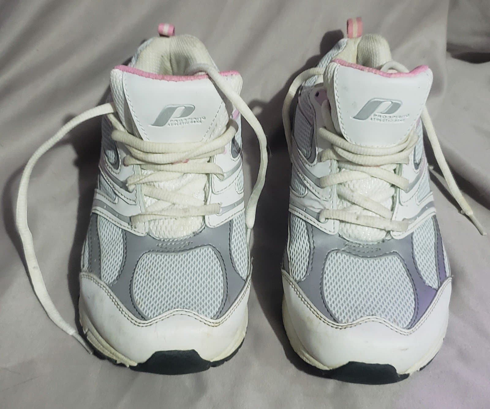 Target Women's Gray and Pink on white Tennis Shoes Size 8 1/2 - Thumbnail 2