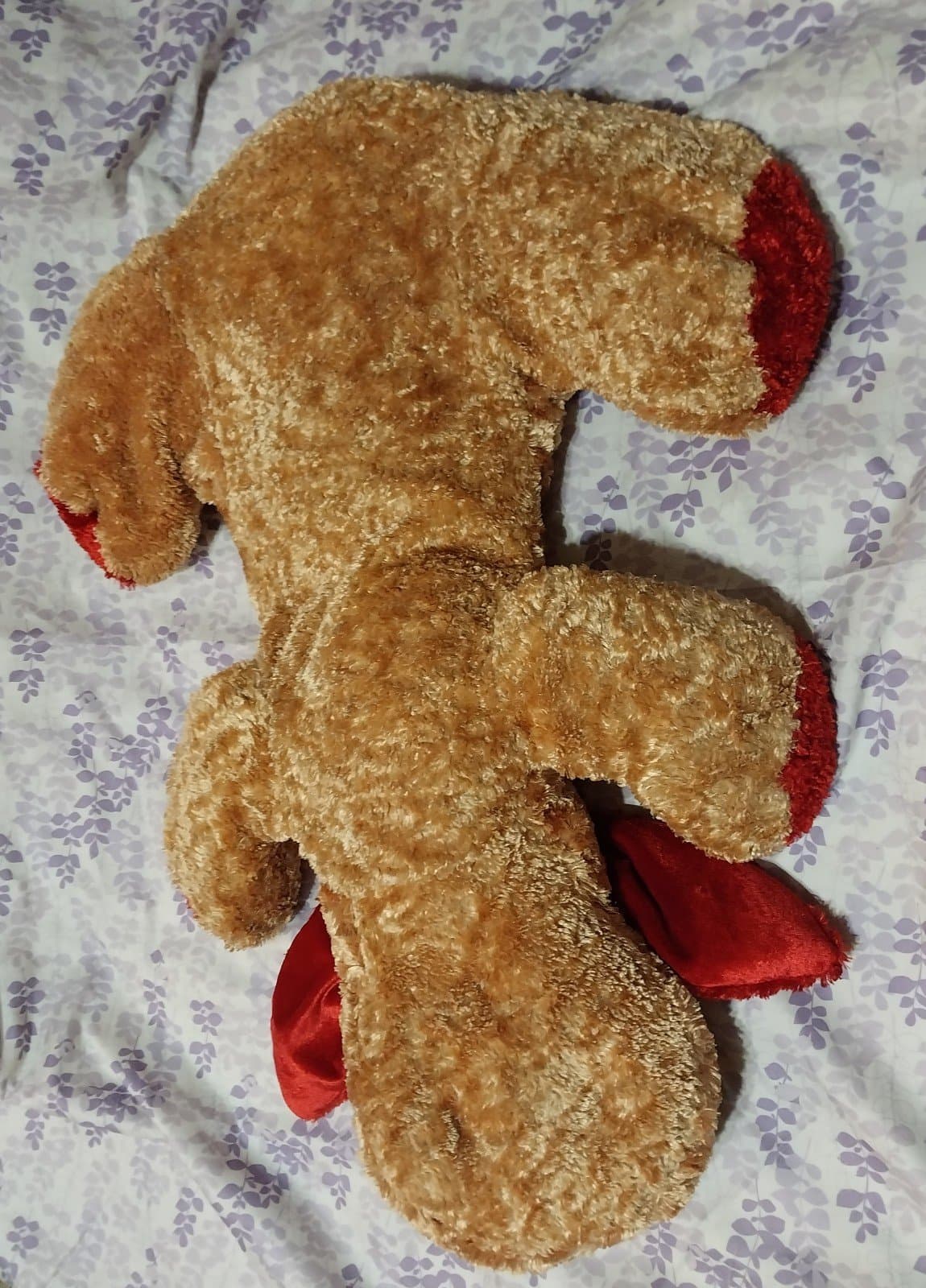 Dan Dee Laying Dog Puppy Plush Stuffed Animal Toy Brown Red Ears & Nose 28" - Thumbnail 2