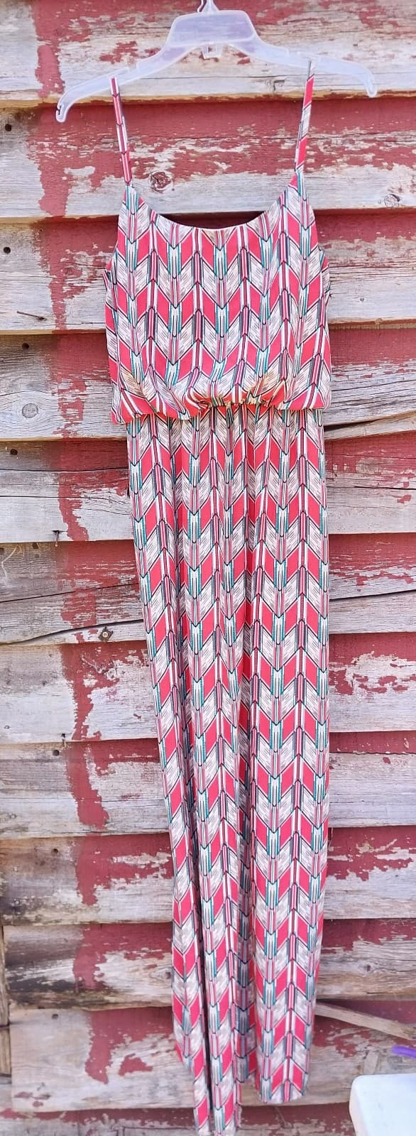 A Byer Maxi Dress Size Medium Geometric Print Spaghetti Straps - Thumbnail 4