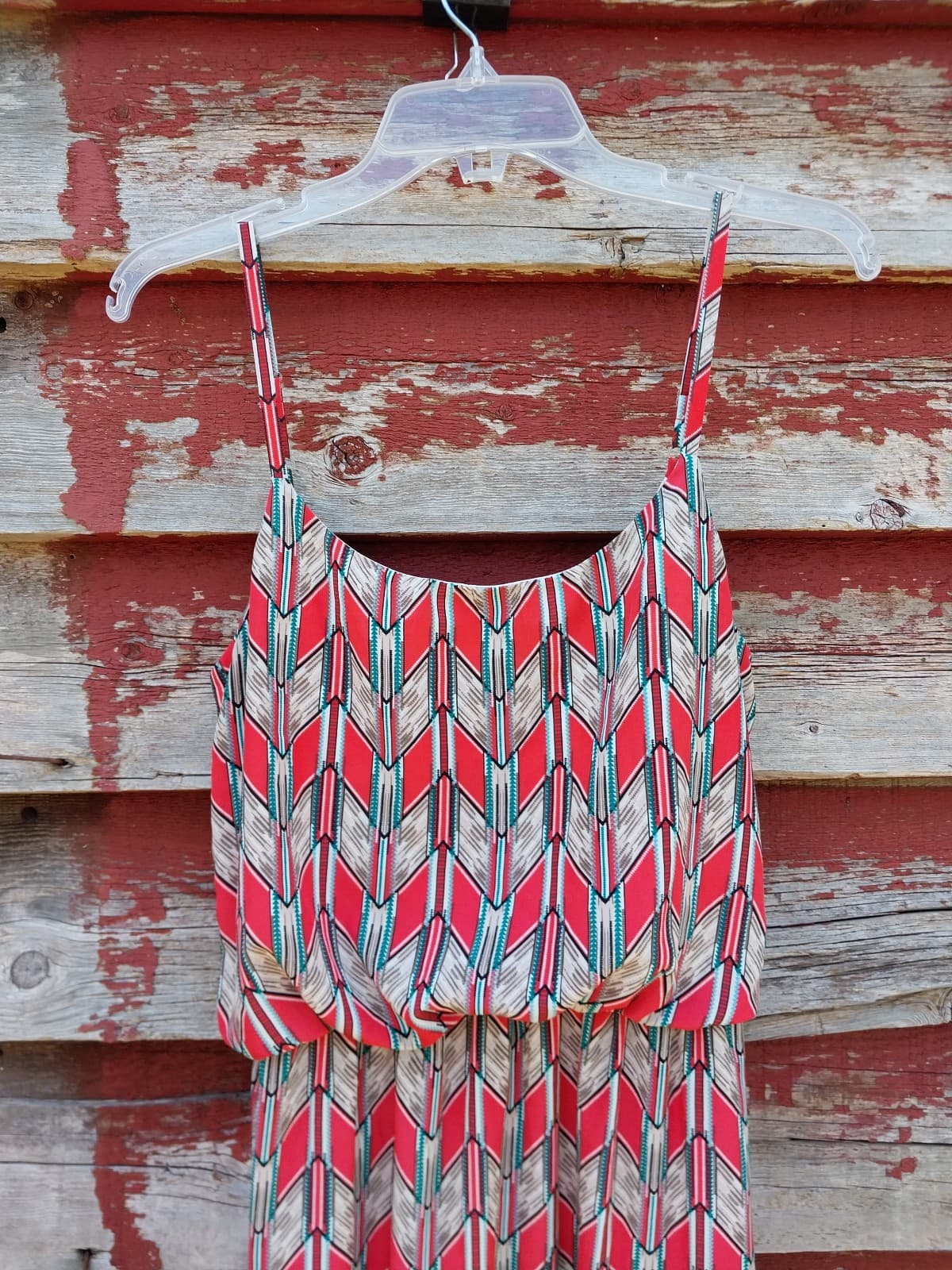 A Byer Maxi Dress Size Medium Geometric Print Spaghetti Straps - Thumbnail 3