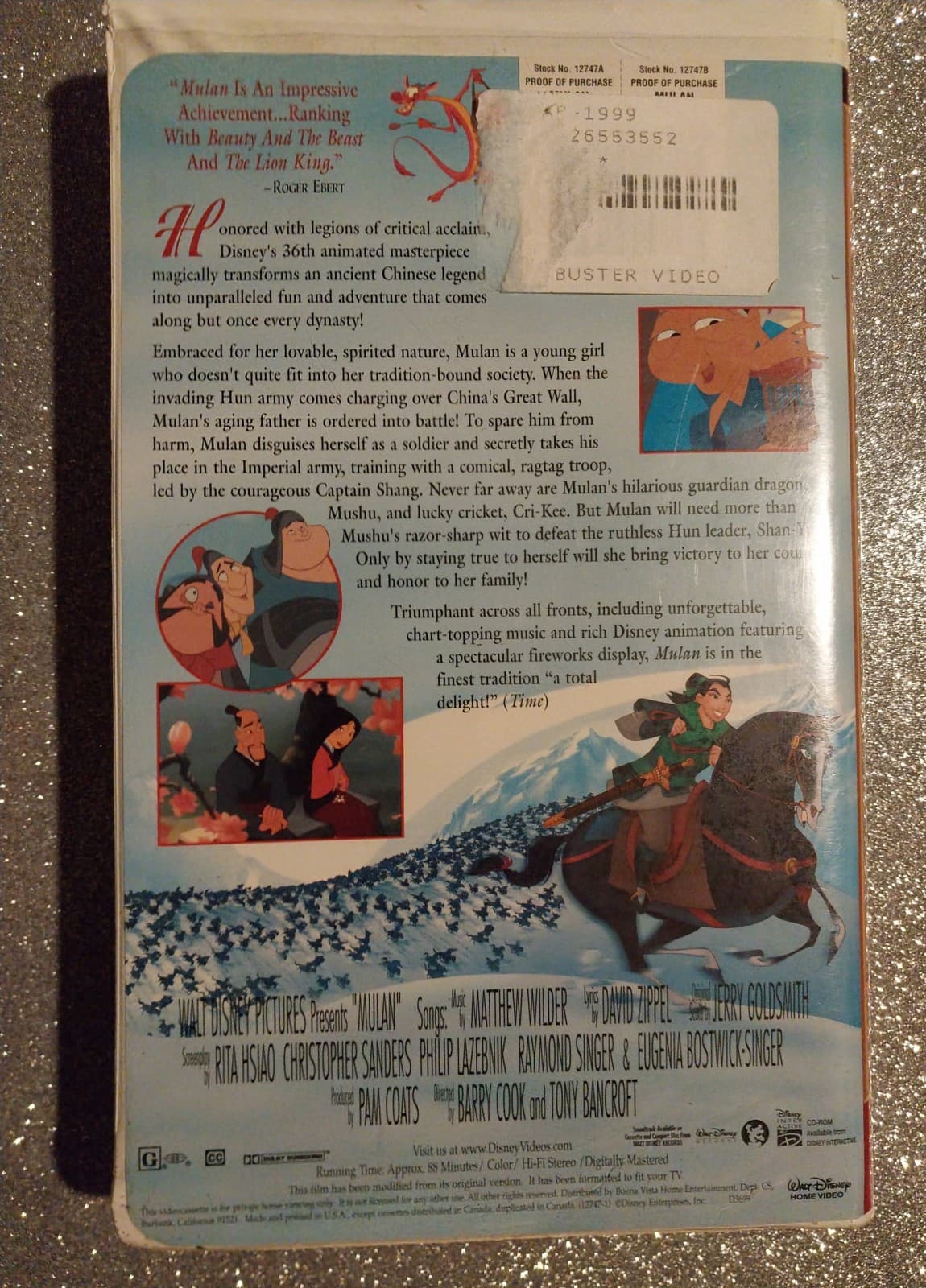 Mulan on VHS Walt Disney Masterpiece Collection Mulan - Thumbnail 2