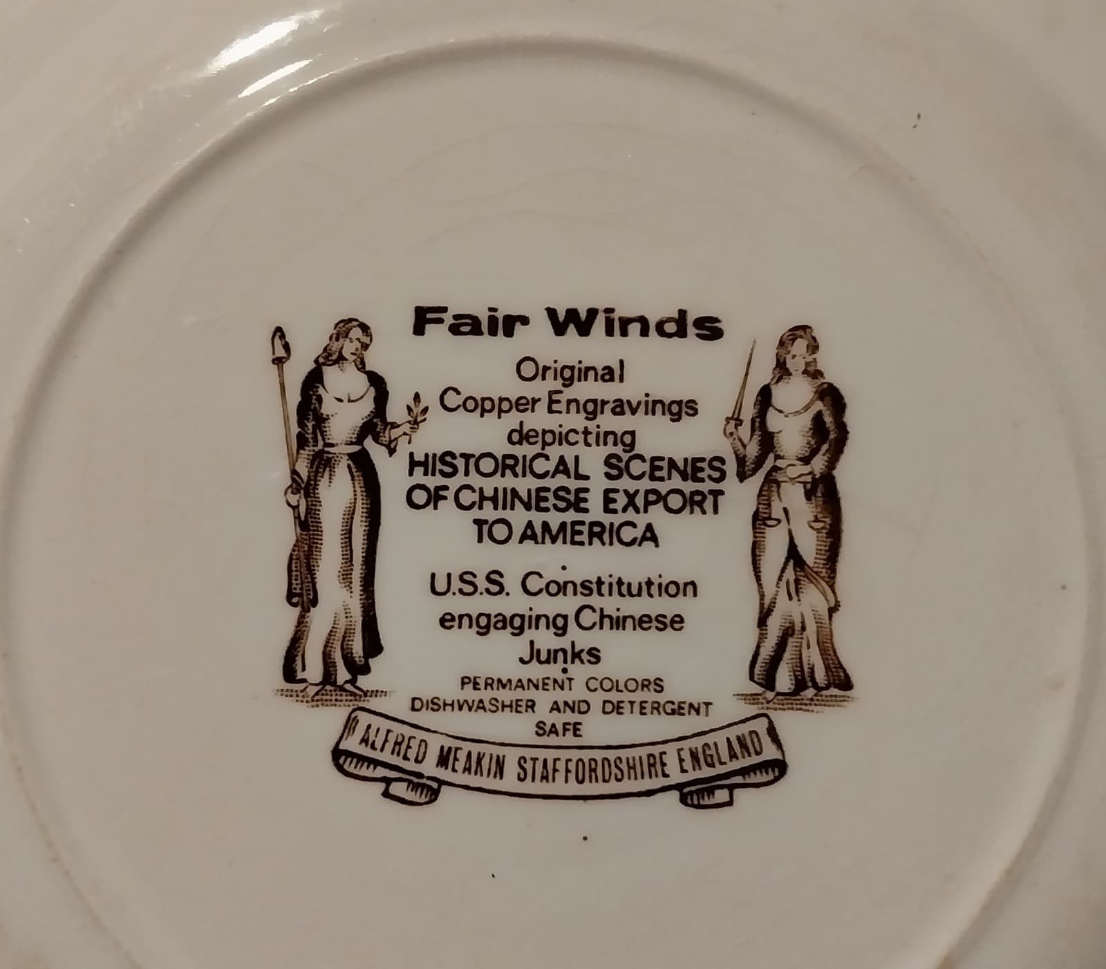 "Fair Winds" plate by Alfred Meakin, 7" - Thumbnail 2