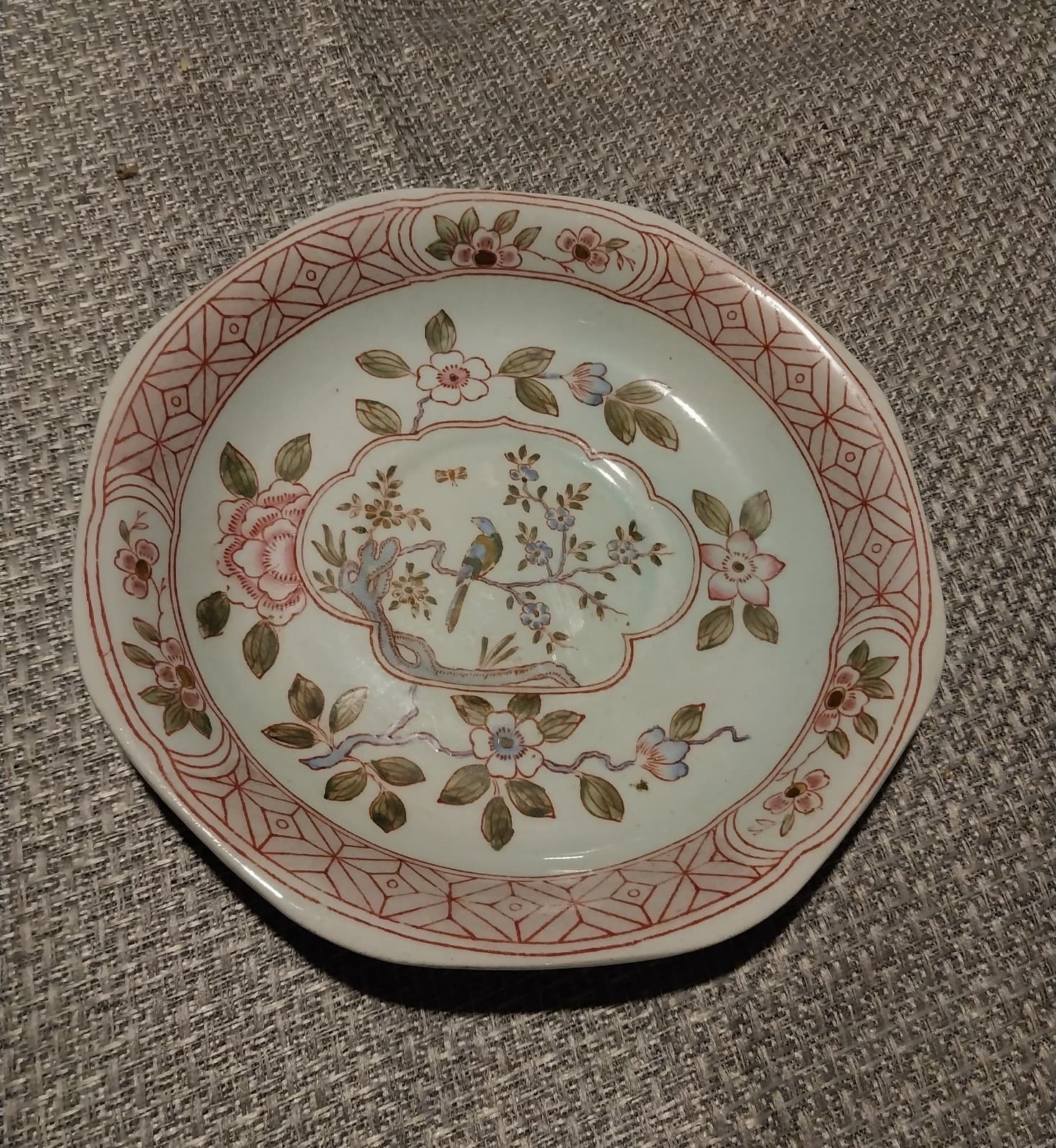 Calyx Ware Vintage Adams England Singapore Bird 2744 Saucer Plate - Image 1