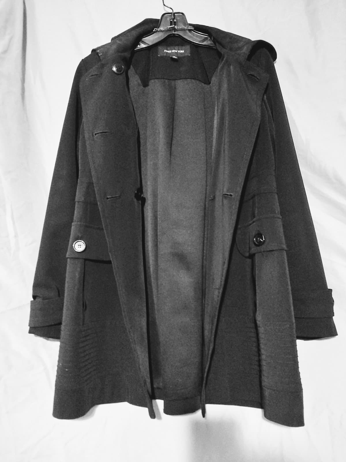 GORGEOUS JONES NEW YORK ALL WEATHER DOUBLE BREASTED SHORT TRENCH. XS - Thumbnail 3