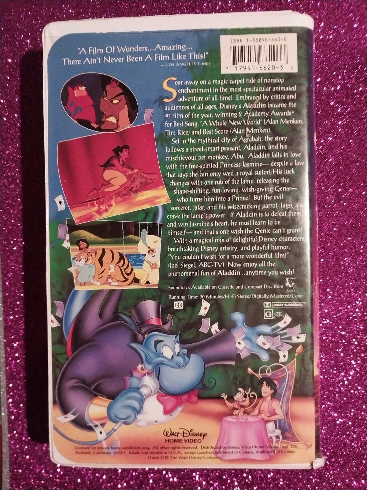 VINTAGE RARE Aladdin (VHS 1993) Walt Disney Black Diamond Classic - Thumbnail 2