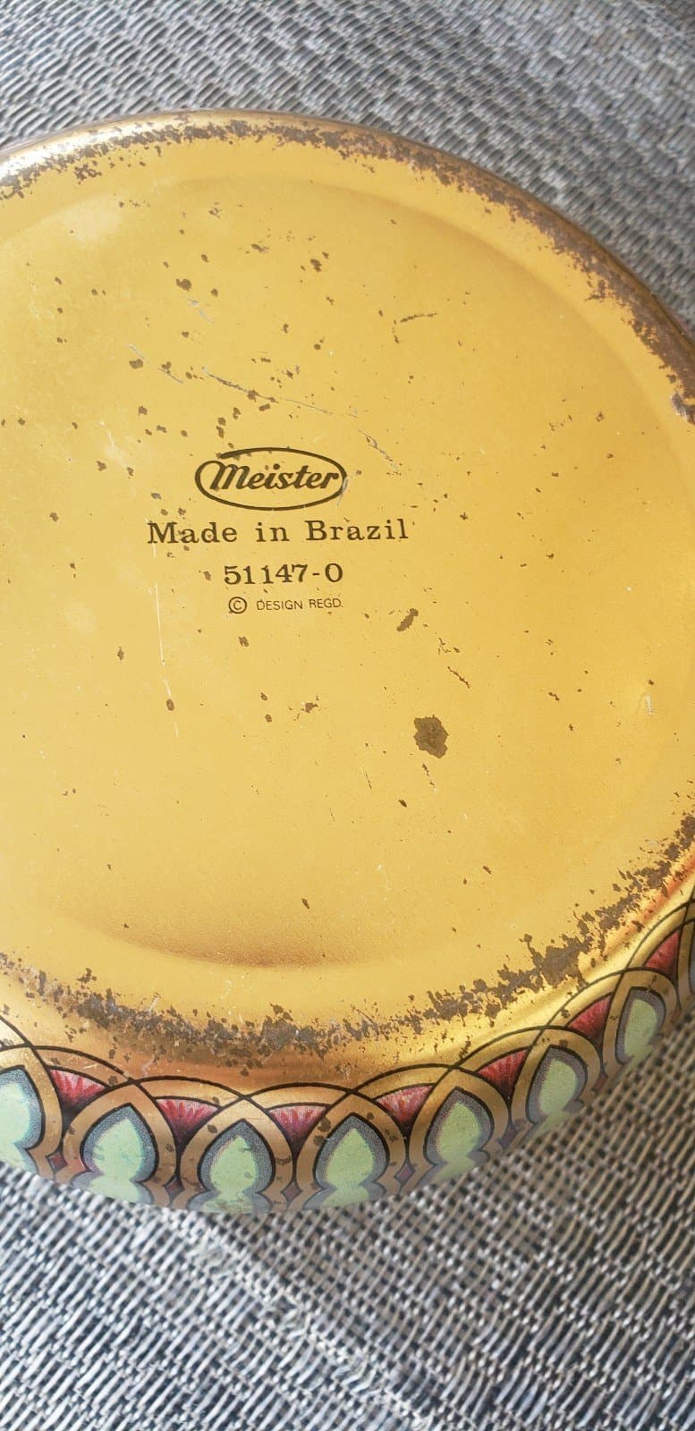 Vintage Meister Tin 5 Inch Meister Tin Kaleidoscope Mandala Floral Brazil 51147 - Thumbnail 3