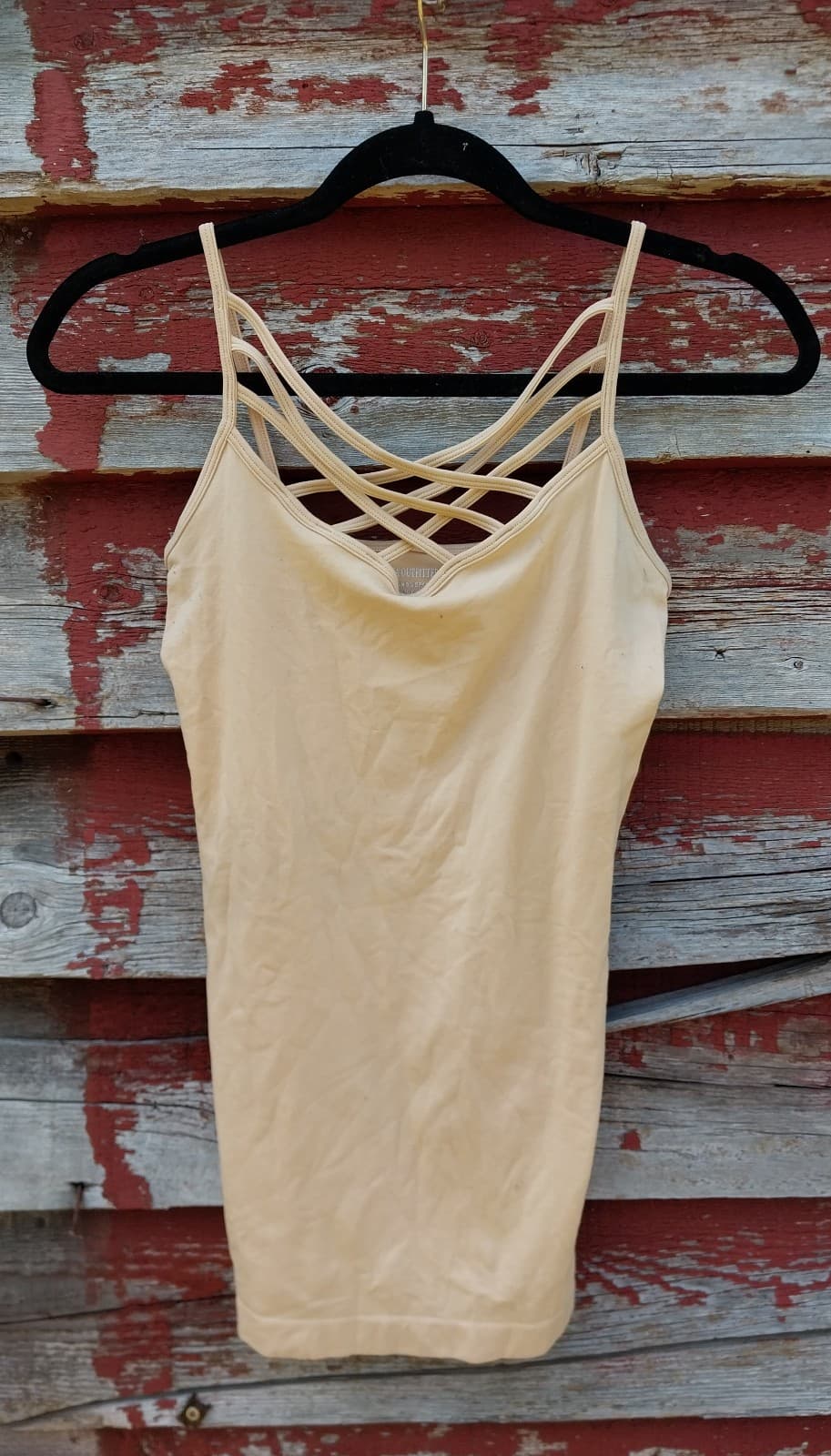 New Zenana Women's Seamless Triple Criss Cross Front Long Cami Tank Top - Thumbnail 2