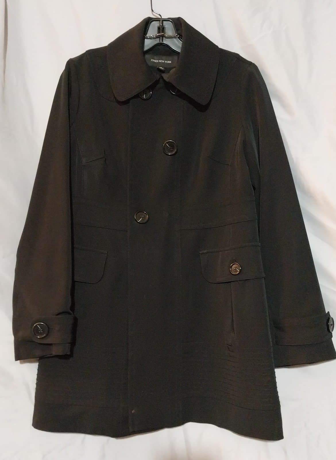 GORGEOUS JONES NEW YORK ALL WEATHER DOUBLE BREASTED SHORT TRENCH. XS - Thumbnail 6
