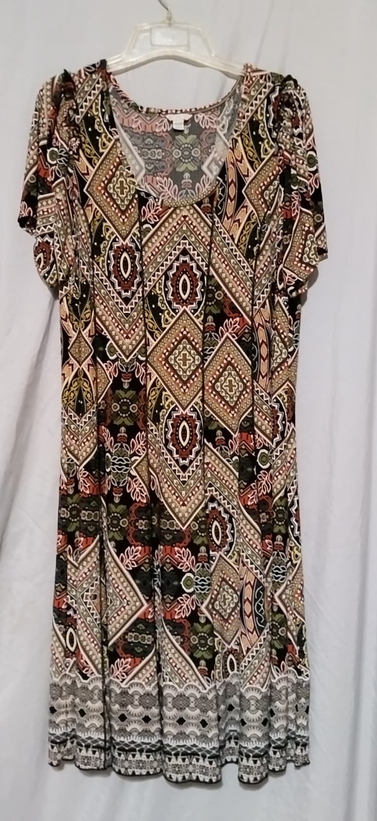 Cato Est 1946 Womens Shirt Dress. Liquid Knit Stretch Boho Festive - Image 1