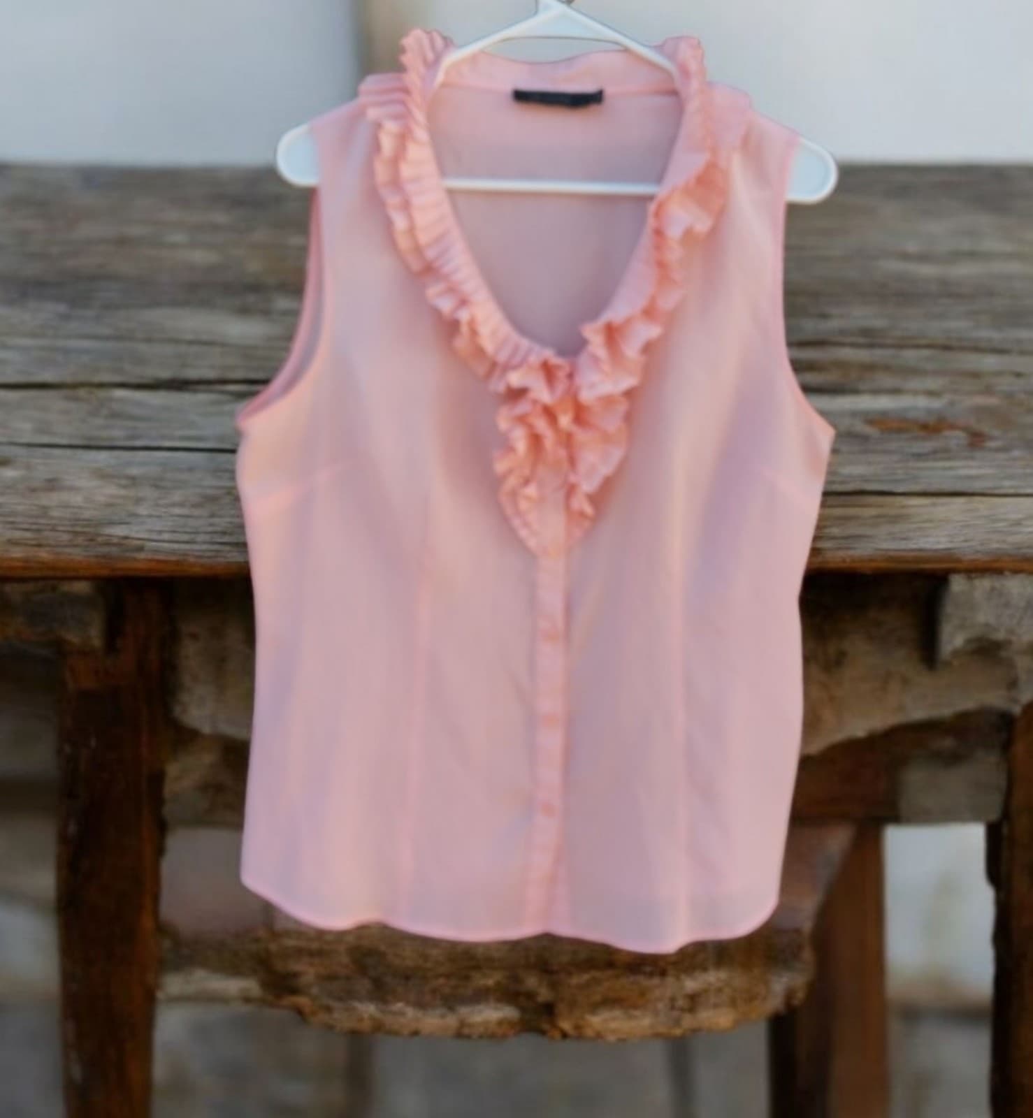 The Limited Button Up Sleeveless Blouse Womens Size Large Stretch Top Pullover - Image 1