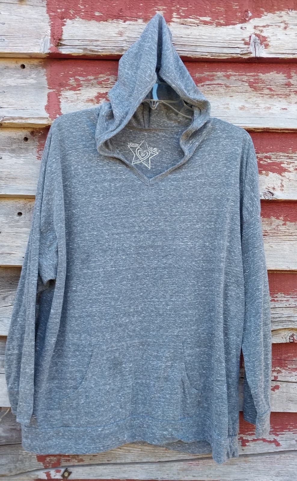 Women's Derek Heart Junior's Hoodie Lightweight Long Sleeve 3XL Gray. - Image 1