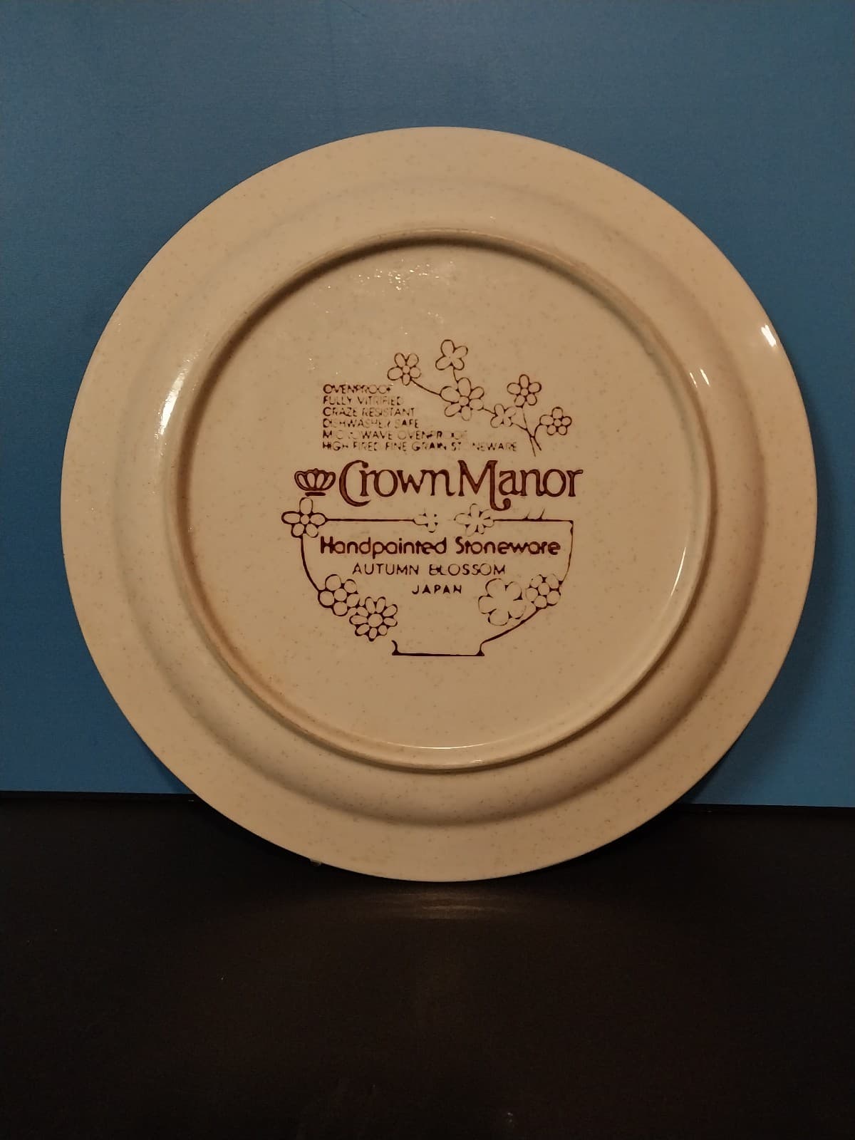 Crown Manor Stoneware "Autumn Blossom" Dinner Plate. - Thumbnail 2