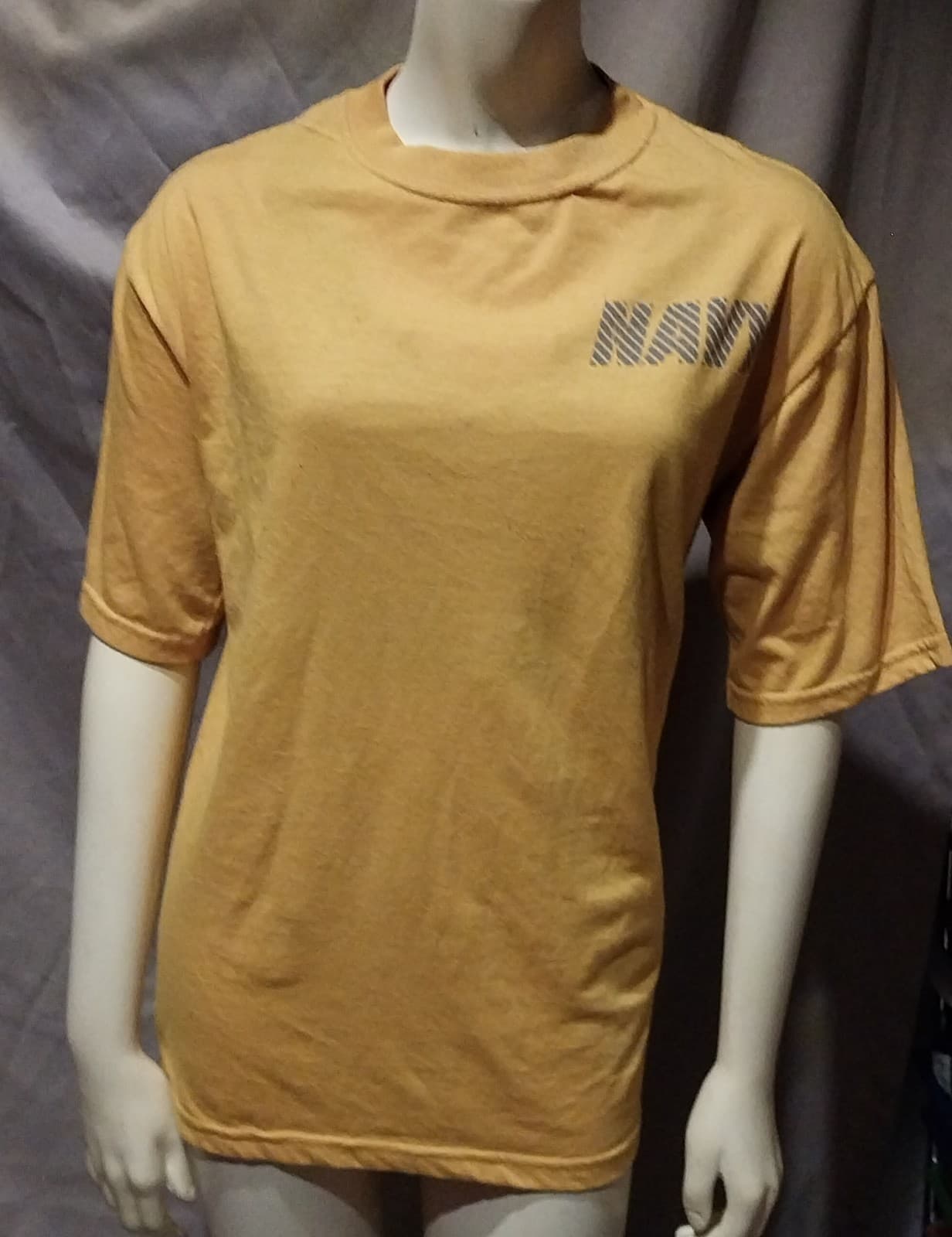 Official US Navy Originals t-shirt Yellow MJ Soffe Size Small - Image 1