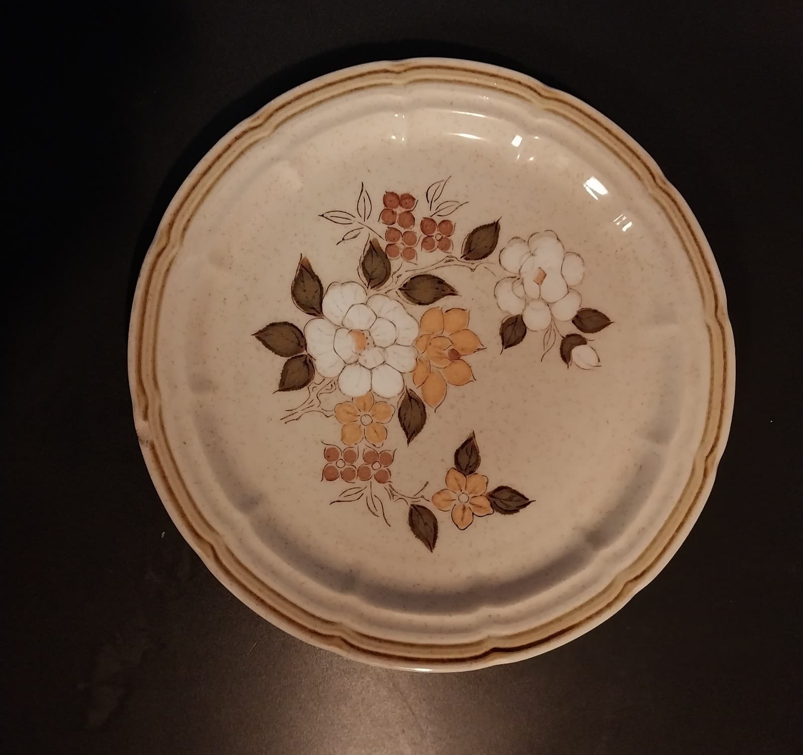 Crown Manor Stoneware "Autumn Blossom" Dinner Plate. - Thumbnail 3