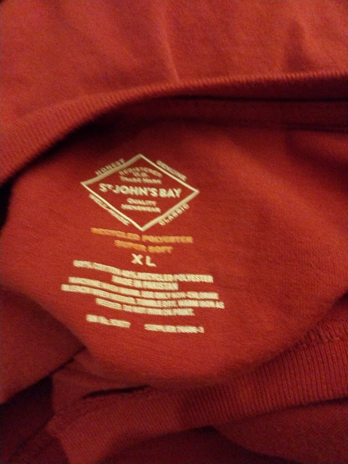 St John's Bay Red T-Shirt. Size XL - Thumbnail 3
