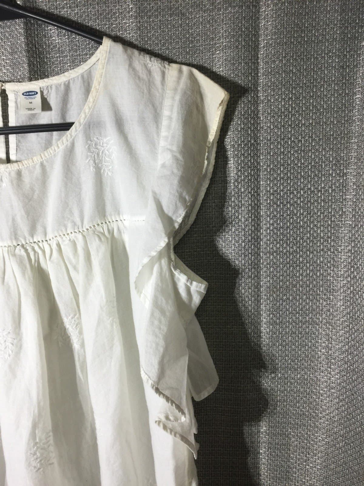 Old Navy Embroidered Ruffle-Sleeve Top for Women - Thumbnail 2