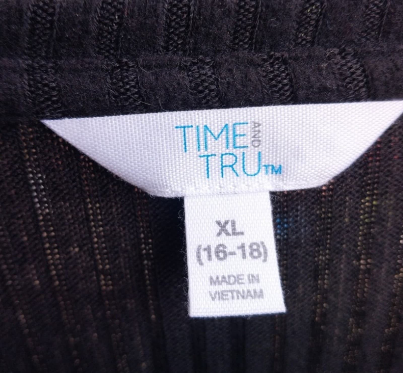 TimeandTru Black Long Sleeve Shirt. Size XL - Thumbnail 3