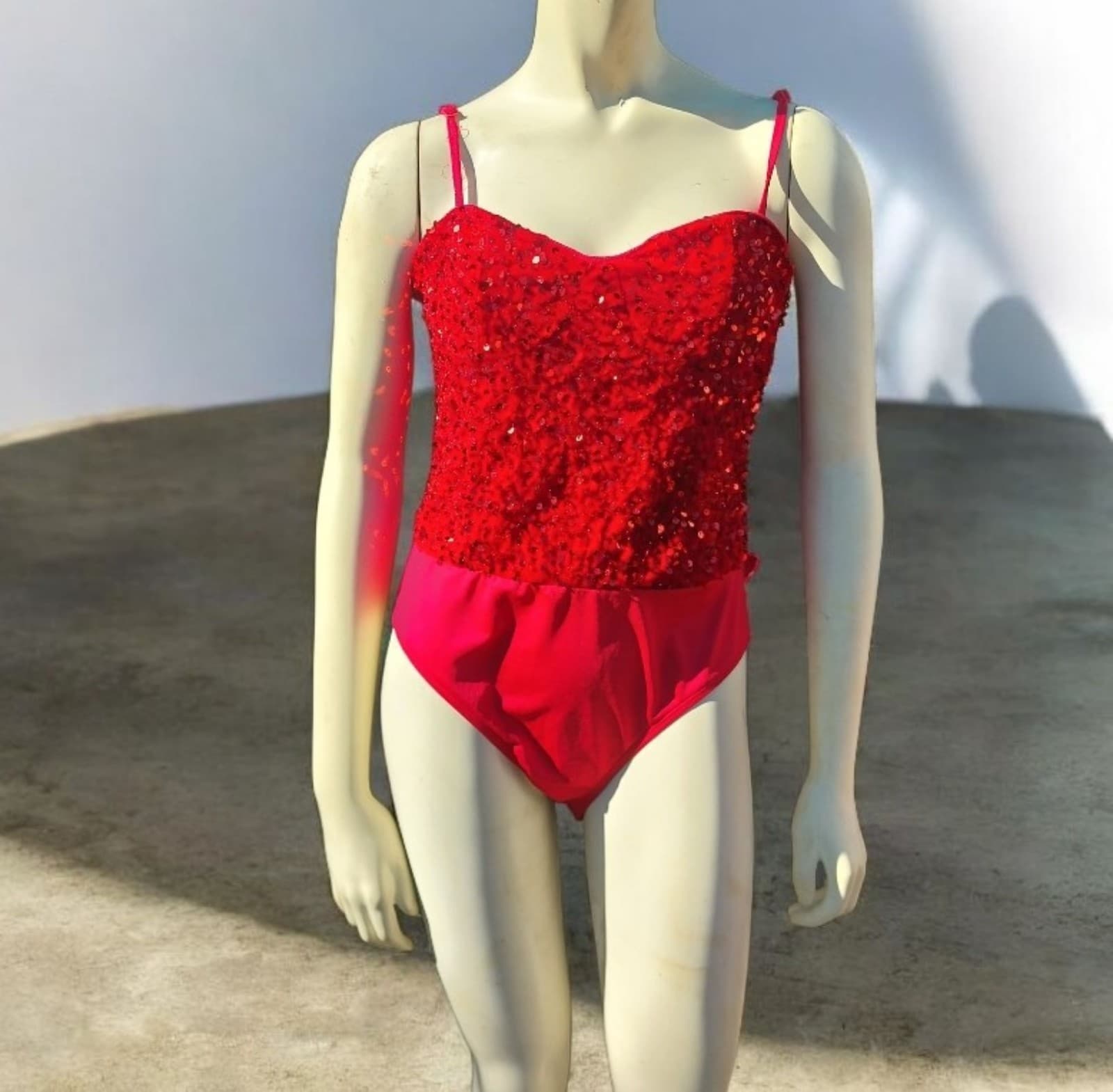 SHEIN ICON Sequin Decor Cami Bodysuit. Size Large - Image 1