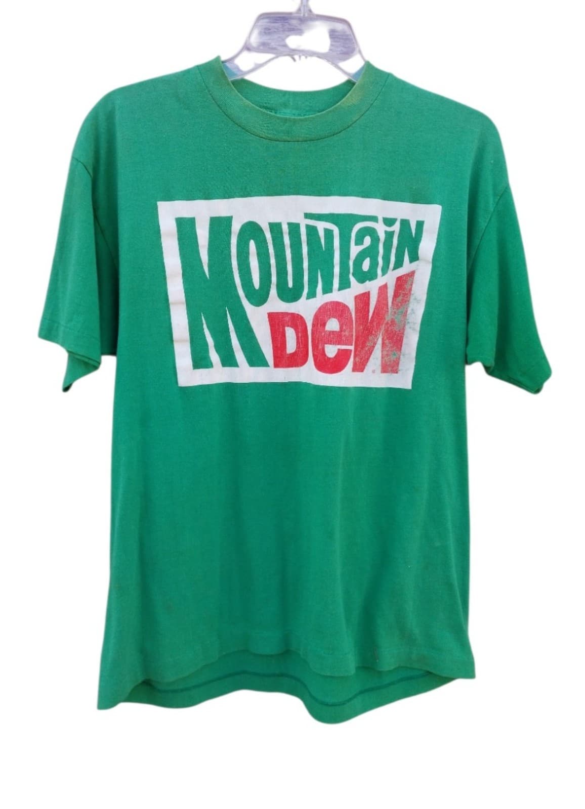 Mountain Dew Vintage Logo Original Dew Shirt Green Single Stitch USA Men Size XL - Image 1