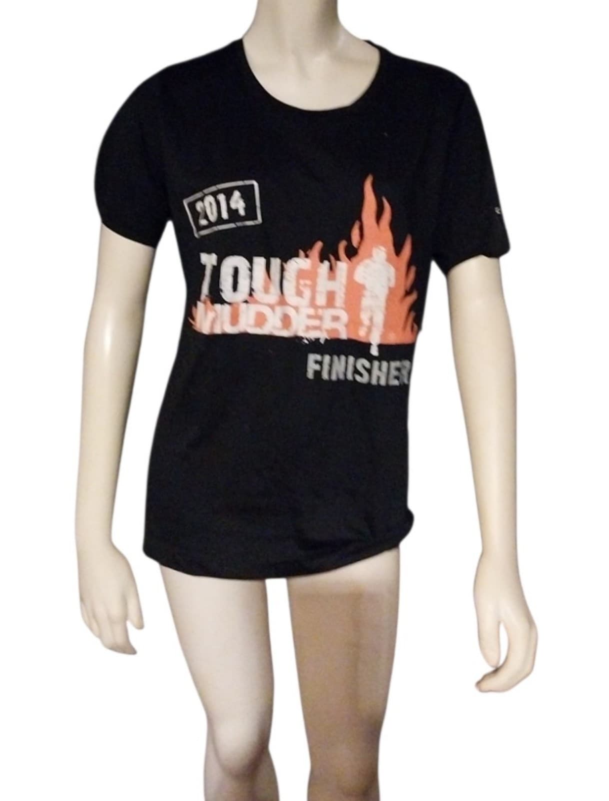 EUC Under Armour HeatGear 2014 TOUGH MUDDER FINISHER T Shirt Tee BLACK ORANGE LG - Image 1