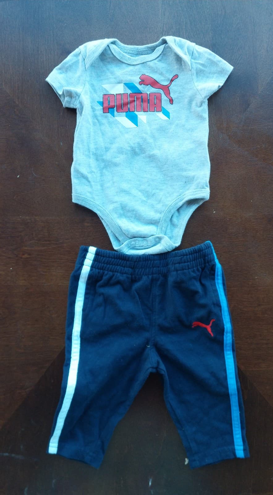 Puma Onesie with matching pants. Size 0-3 Months - Image 1