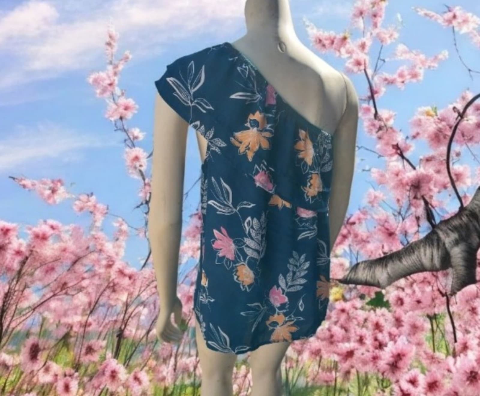 Women's APT 9 Ruffled One Shoulder Top. Size XXL - Thumbnail 2