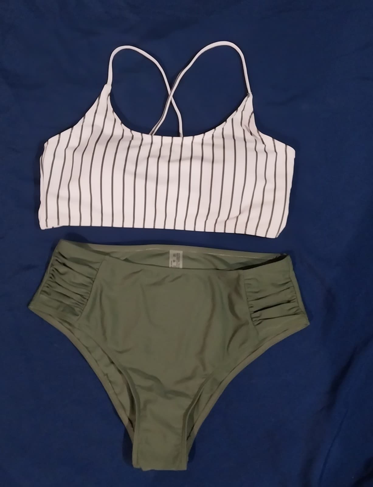 Shein Green & White Bikini. Never Worn. - Thumbnail 2