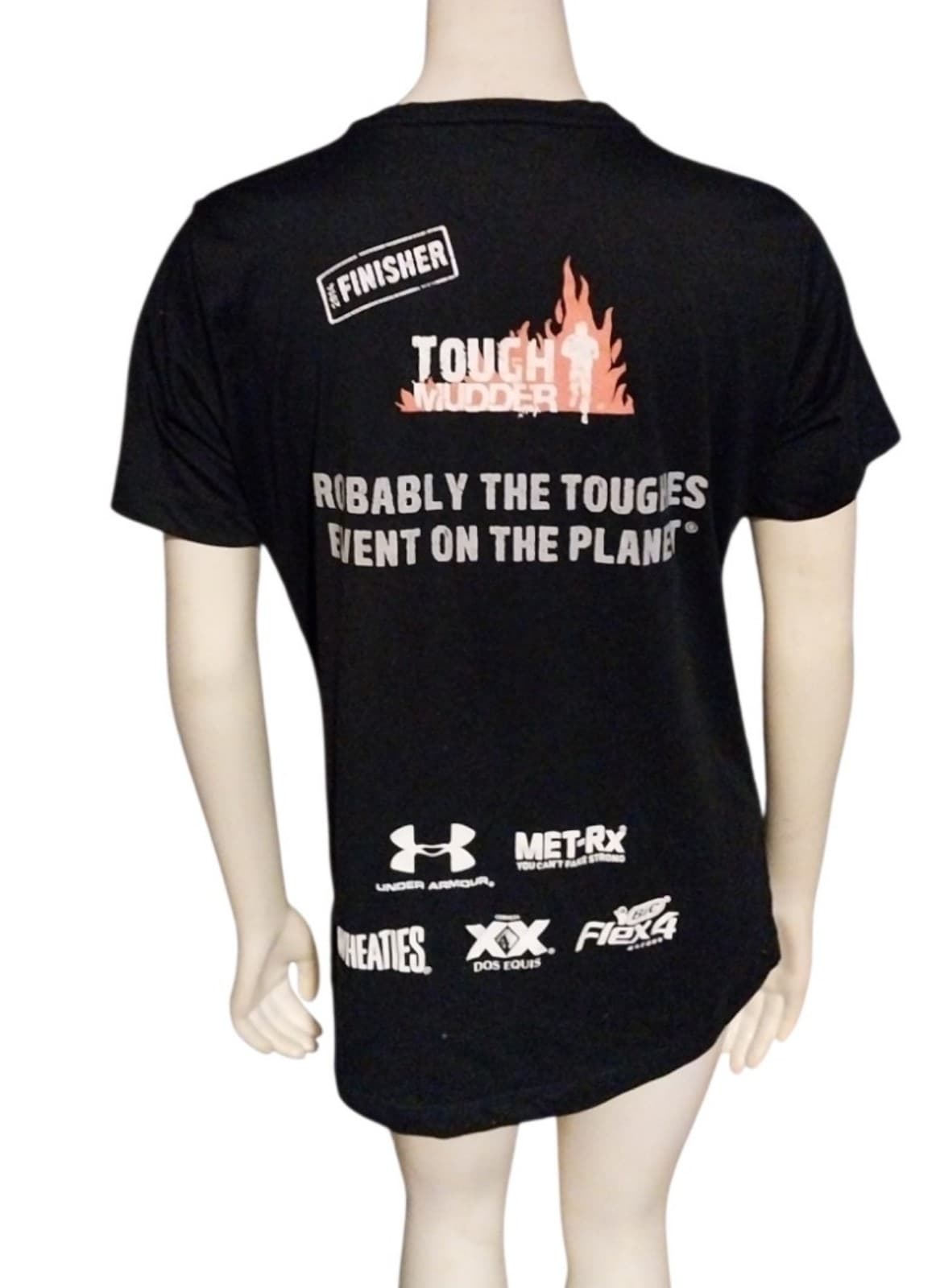 EUC Under Armour HeatGear 2014 TOUGH MUDDER FINISHER T Shirt Tee BLACK ORANGE LG - Thumbnail 2