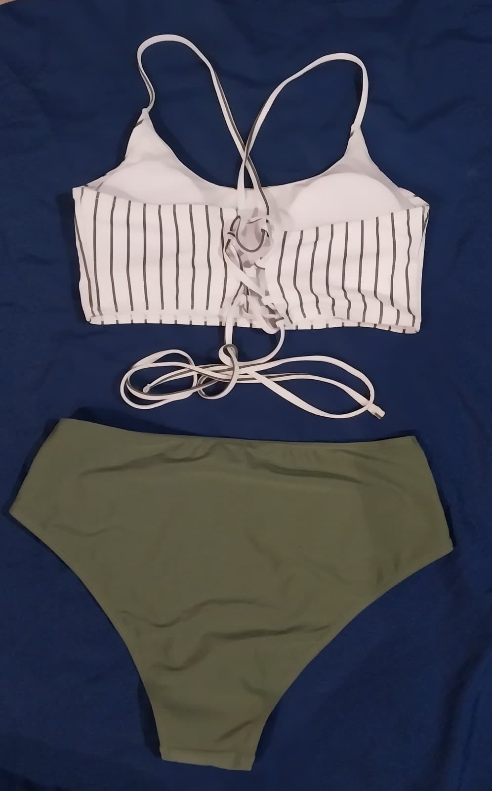 Shein Green & White Bikini. Never Worn. - Thumbnail 4