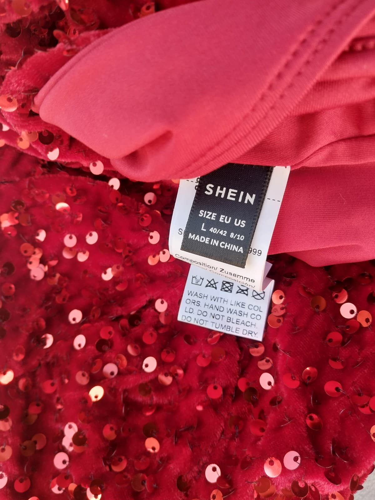 SHEIN ICON Sequin Decor Cami Bodysuit. Size Large - Thumbnail 3