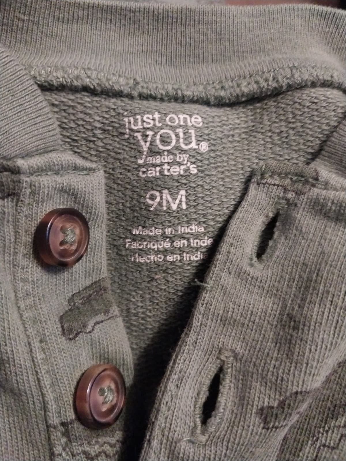 Just One You by Carter's Green Long Sleeved Romper With Alligator Pattern - Thumbnail 3