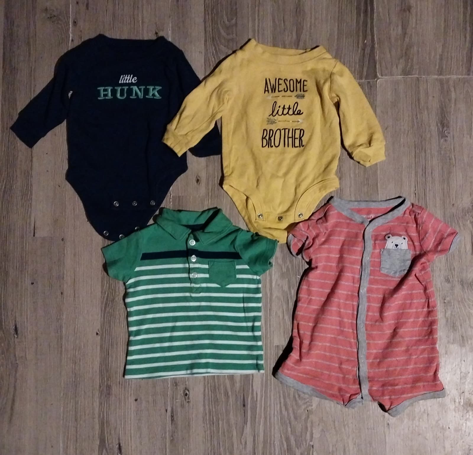 Carter's. 2 Long Sleeve Onesies. 1 Sleeve Onesie & 1 Shirt - Image 1