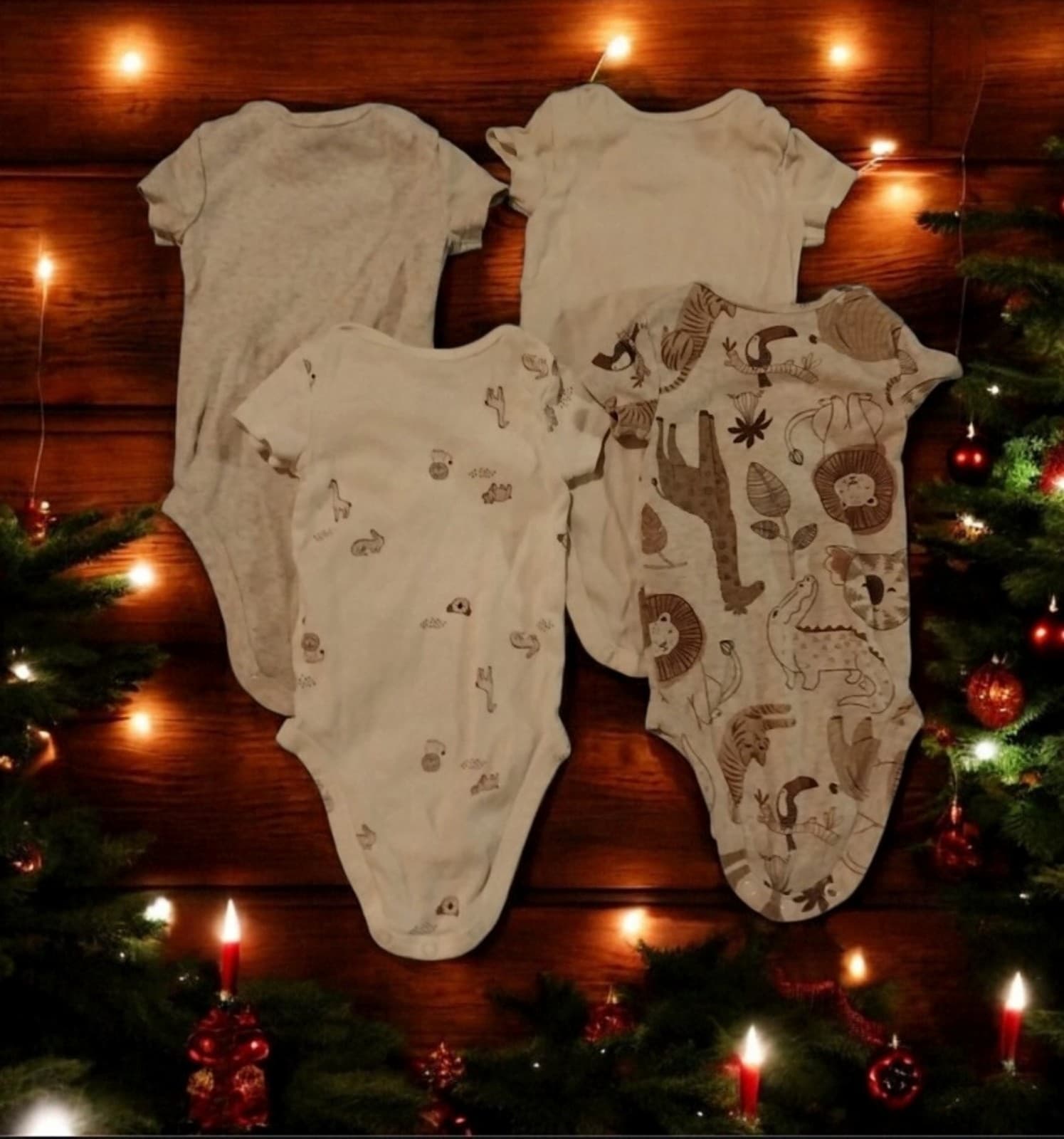 Carter's 4 Baby Boy or Baby Girl Safari Short-Sleeve Bodysuits. Size 3 Months - Thumbnail 2