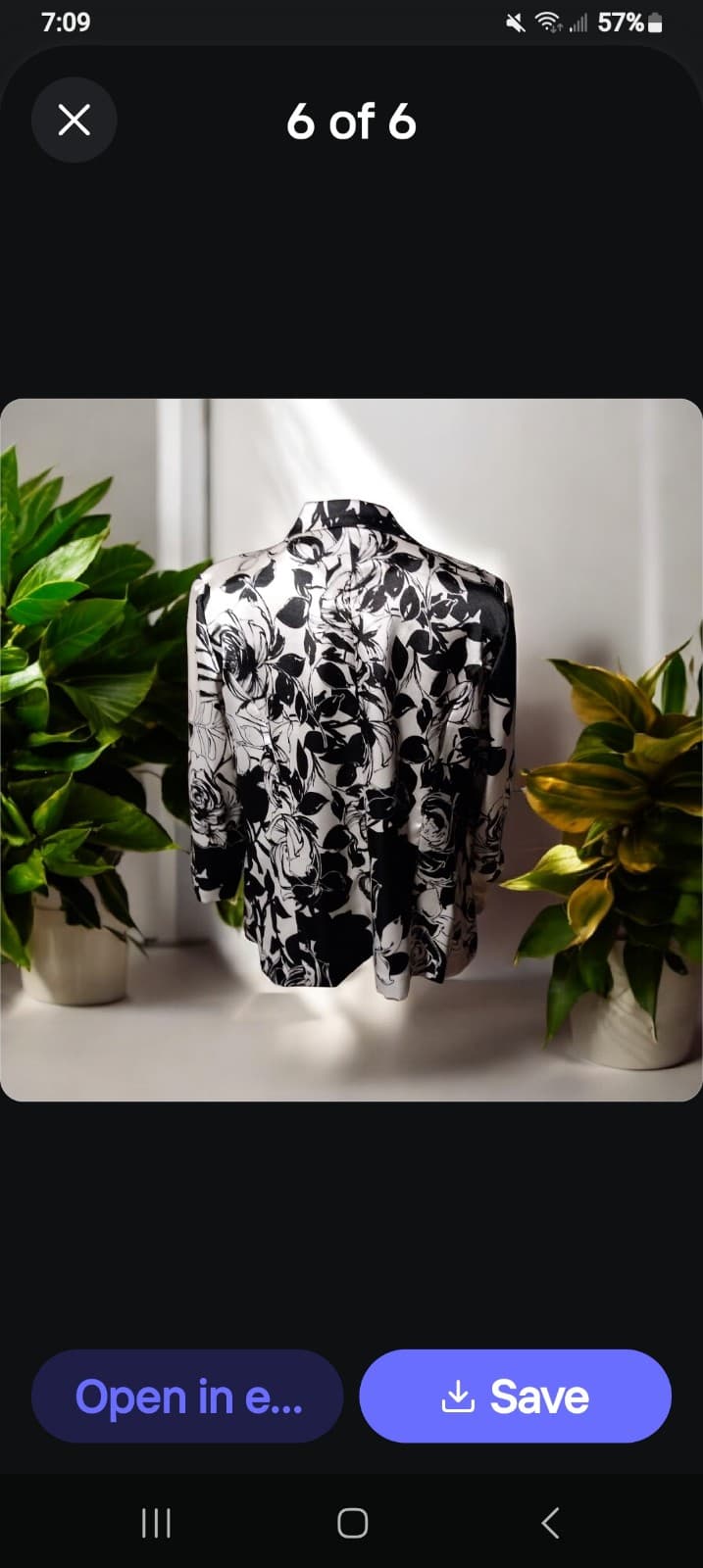 Alex Evenings, Womens Black & White Floral Top & Jacket. Size 2X - Thumbnail 4