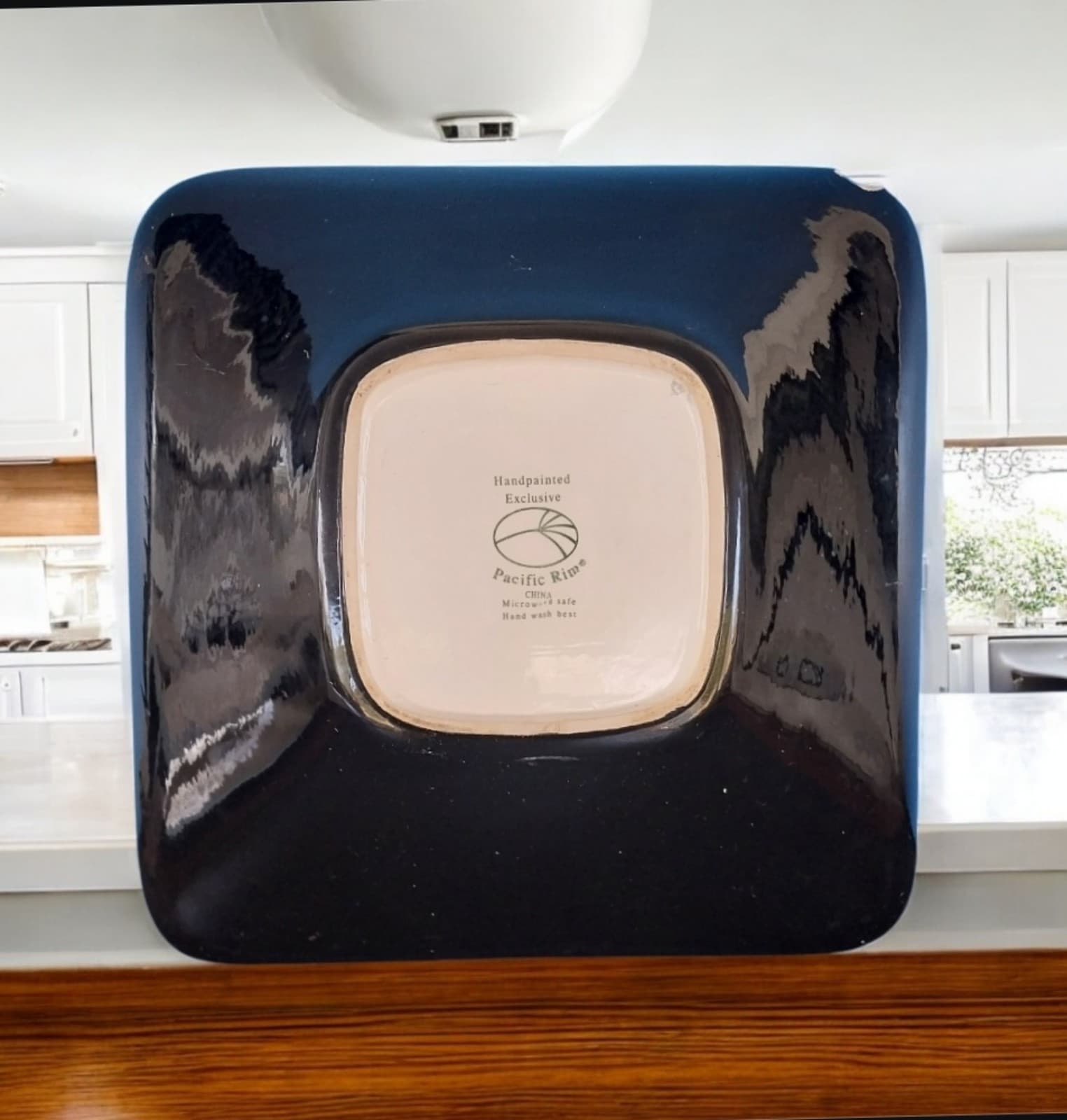 Pacific Rim Multi-Color Retro Hand Painted Square Dish - Thumbnail 8