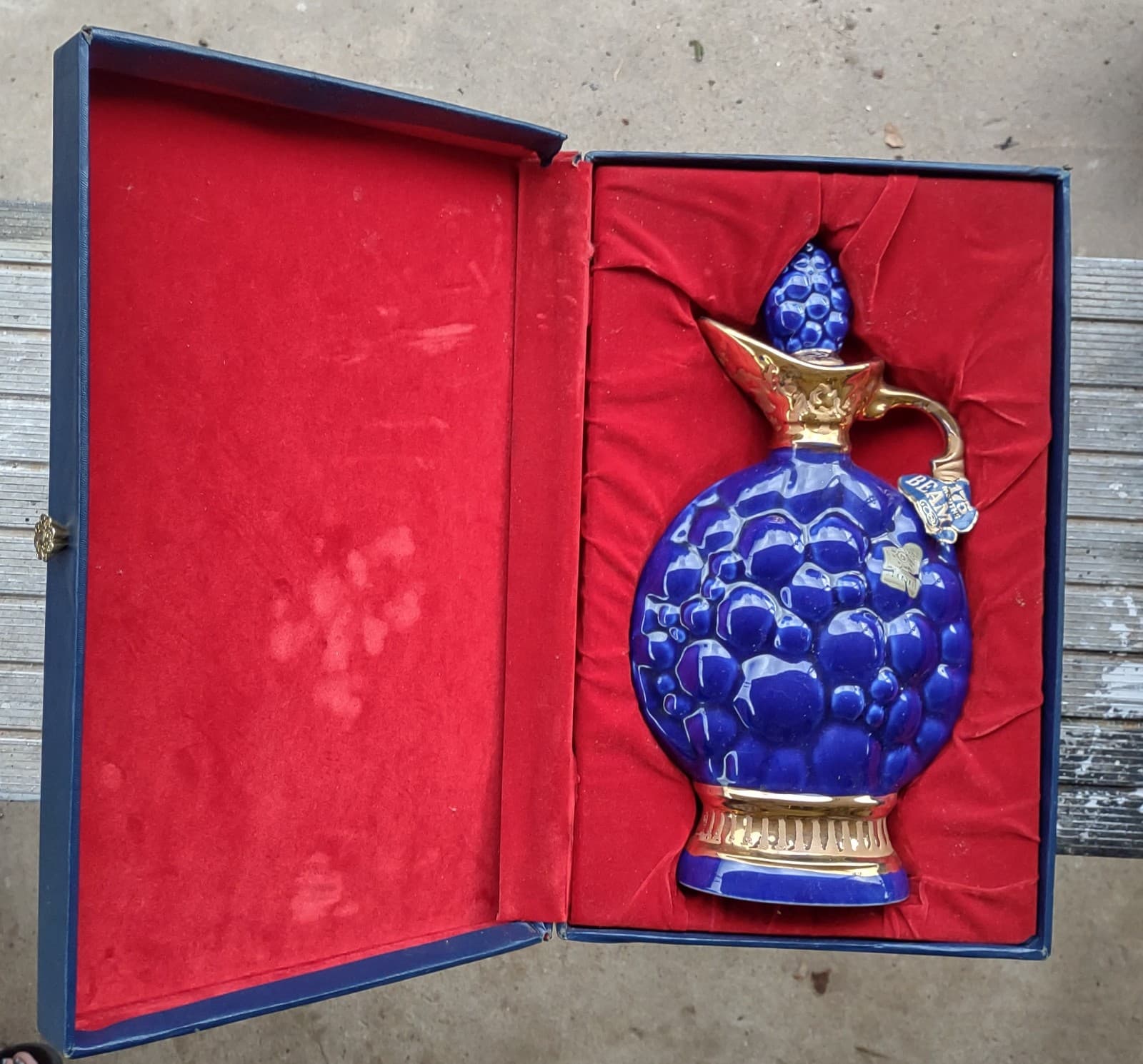 2 Jim Beam 175 Months Boxes Of Gold Cobalt Blue Decanters Liquor Bottles Empty - Thumbnail 4