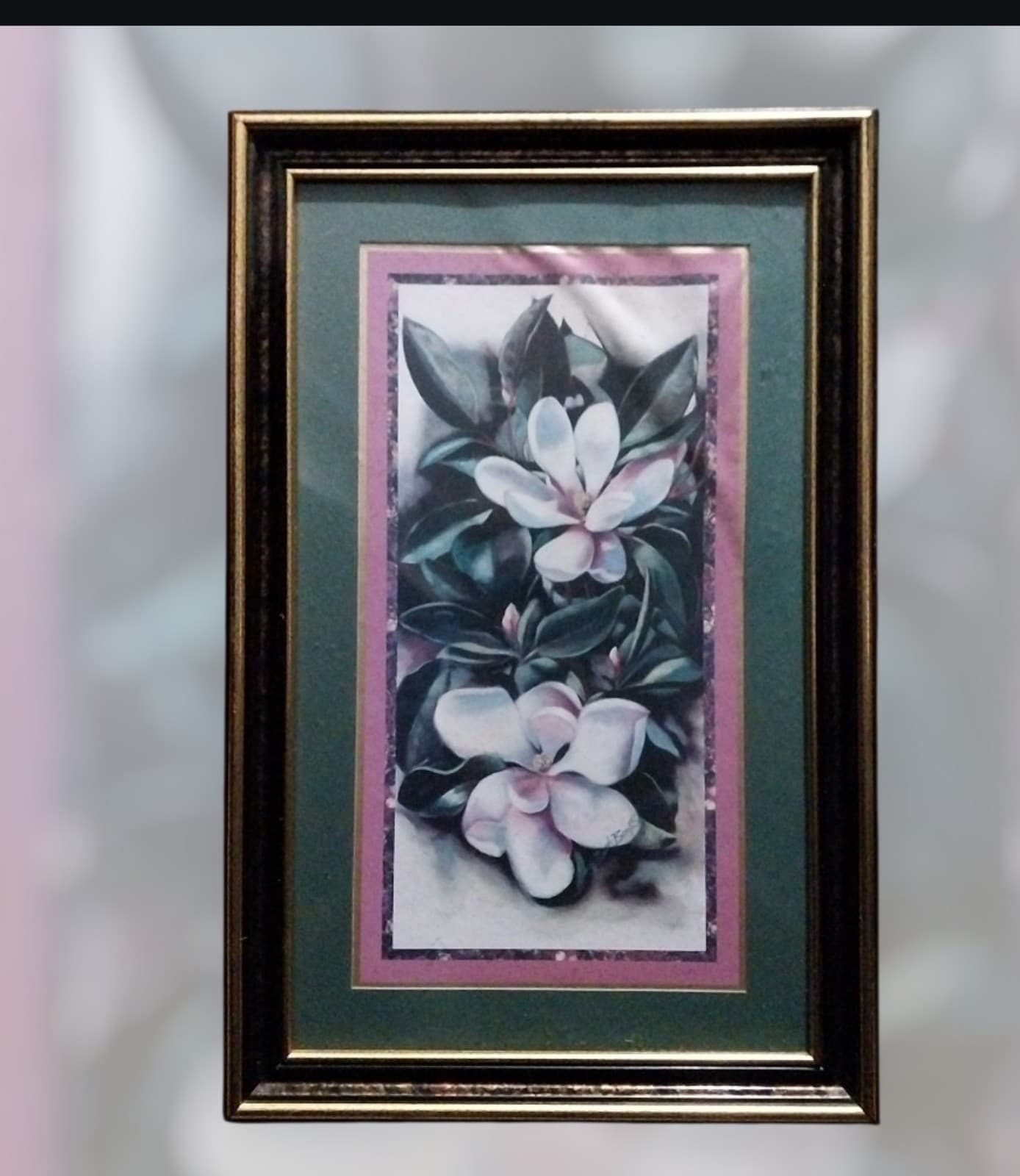 2 Home Interiors Magnolia Flower Framed Pictures - Thumbnail 3