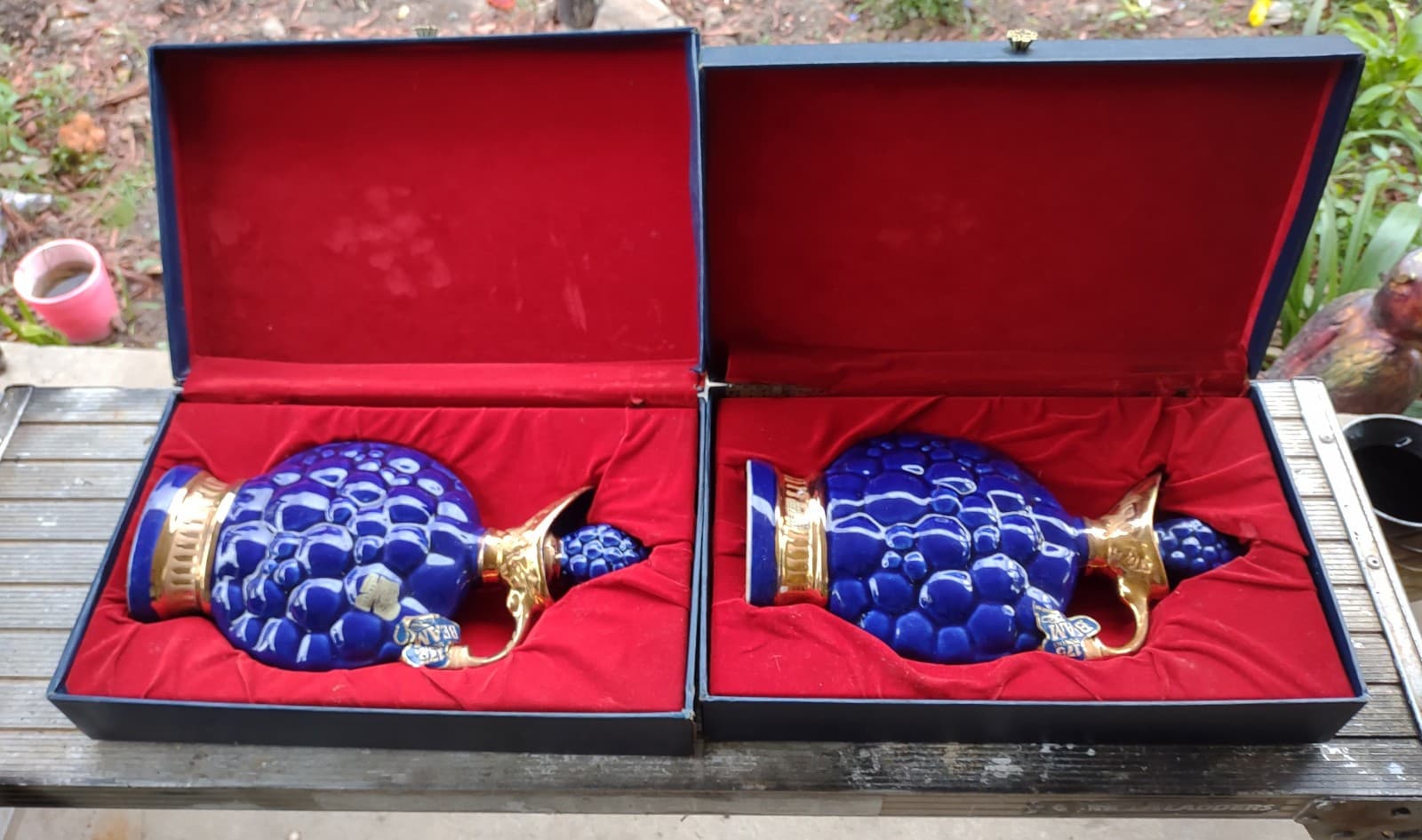 2 Jim Beam 175 Months Boxes Of Gold Cobalt Blue Decanters Liquor Bottles Empty - Thumbnail 5