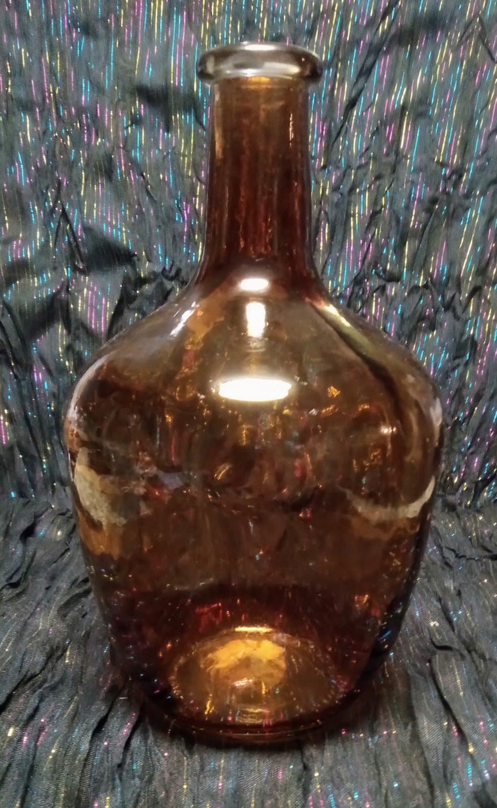 Amber Glass Bottle. 10" Tall - Thumbnail 2