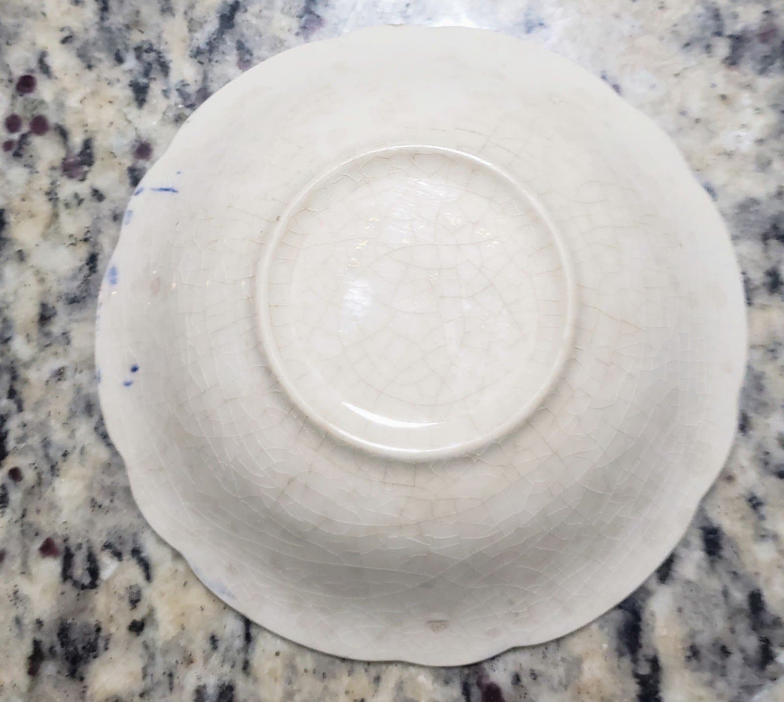 French Saxon 5" Bowl-Flow Blue with 22kt. Gold accent - Thumbnail 2