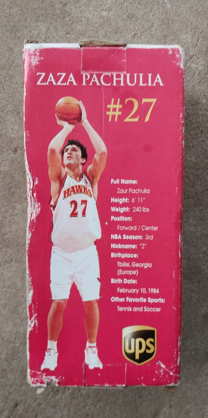 This is for a ATLANTA HAWKS BOBBLEHEAD AUTOGRAPHED BY ZAZA PACHULIA - Thumbnail 3