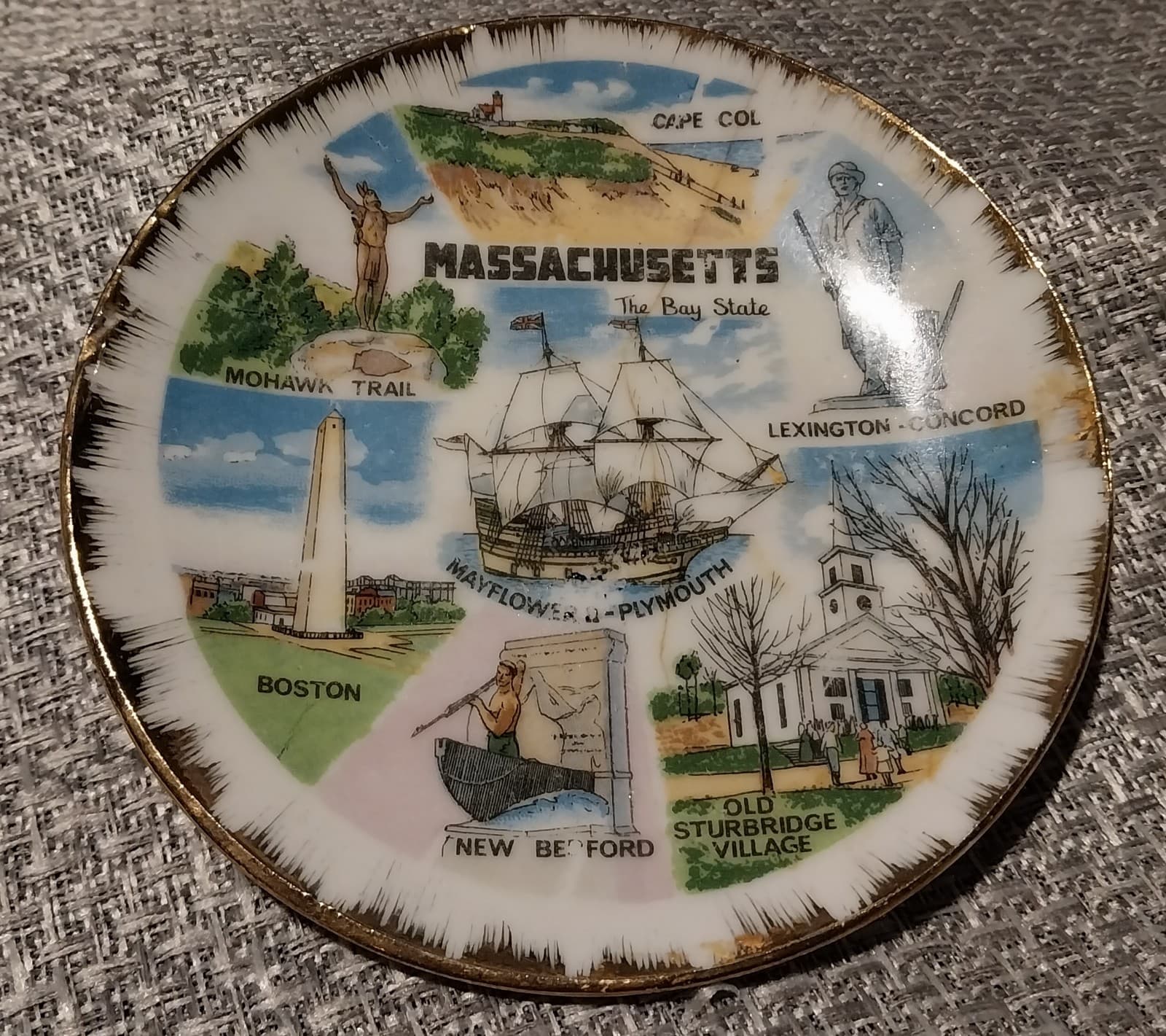 Massachusetts mini plate. 4" - Image 1