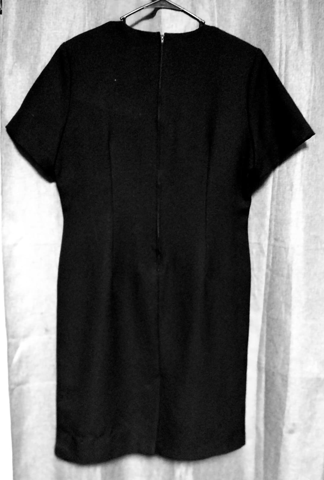 kathie lee collection black dress size Large 12 100% Polyester Fully Lined - Thumbnail 3
